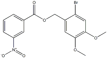 2-bromo-4,5-dimethoxybenzyl 3-nitrobenzenecarboxylate Struktur