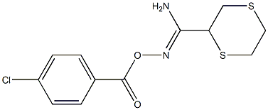 O2-(4-chlorobenzoyl)-1,4-dithiane-2-carbohydroximamide Struktur