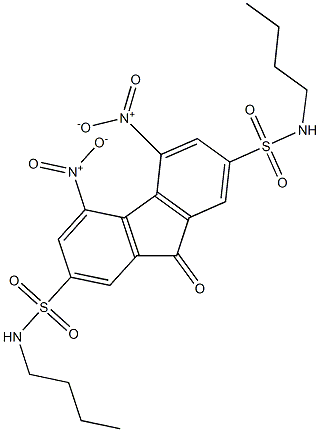 N2,N7-dibutyl-4,5-dinitro-9-oxo-9H-2,7-fluorenedisulfonamide Struktur