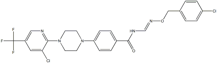 N-({[(4-chlorobenzyl)oxy]imino}methyl)-4-{4-[3-chloro-5-(trifluoromethyl)-2-pyridinyl]piperazino}benzenecarboxamide Struktur