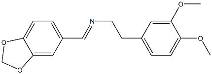 N1-(1,3-benzodioxol-5-ylmethylidene)-2-(3,4-dimethoxyphenyl)ethan-1-amine Struktur