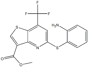 methyl 5-[(2-aminophenyl)thio]-7-(trifluoromethyl)thieno[3,2-b]pyridine-3-carboxylate Struktur