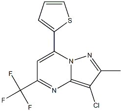 3-chloro-2-methyl-7-(2-thienyl)-5-(trifluoromethyl)pyrazolo[1,5-a]pyrimidine Struktur