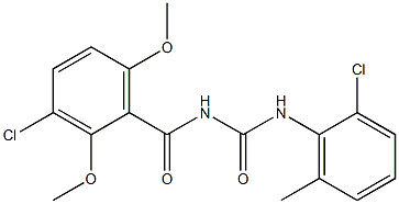 N-(3-chloro-2,6-dimethoxybenzoyl)-N'-(2-chloro-6-methylphenyl)urea Struktur