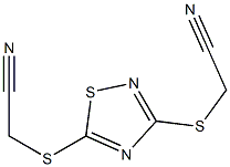 2-({3-[(cyanomethyl)thio]-1,2,4-thiadiazol-5-yl}thio)acetonitrile Struktur