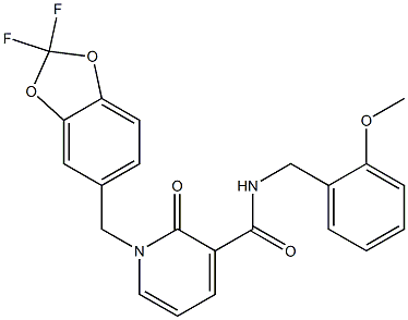 1-[(2,2-difluoro-1,3-benzodioxol-5-yl)methyl]-N-(2-methoxybenzyl)-2-oxo-1,2-dihydro-3-pyridinecarboxamide Struktur