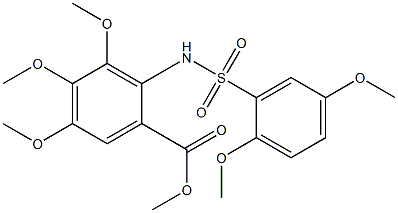 methyl 2-{[(2,5-dimethoxyphenyl)sulfonyl]amino}-3,4,5-trimethoxybenzoate Struktur