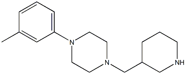 1-(3-methylphenyl)-4-(piperidin-3-ylmethyl)piperazine Struktur