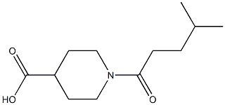 1-(4-methylpentanoyl)piperidine-4-carboxylic acid Struktur