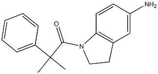 1-(5-amino-2,3-dihydro-1H-indol-1-yl)-2-methyl-2-phenylpropan-1-one Struktur