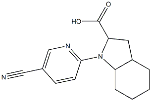 1-(5-cyanopyridin-2-yl)octahydro-1H-indole-2-carboxylic acid Struktur