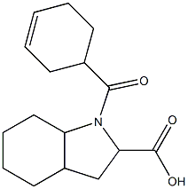 1-(cyclohex-3-en-1-ylcarbonyl)octahydro-1H-indole-2-carboxylic acid Struktur