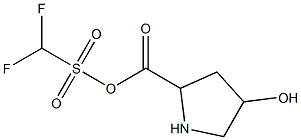 1-(difluoromethane)sulfonyl-4-hydroxypyrrolidine-2-carboxylic acid Struktur