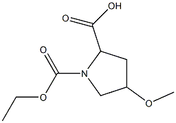 1-(ethoxycarbonyl)-4-methoxypyrrolidine-2-carboxylic acid Struktur