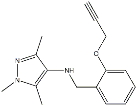 1,3,5-trimethyl-N-{[2-(prop-2-yn-1-yloxy)phenyl]methyl}-1H-pyrazol-4-amine Struktur