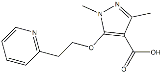 1,3-dimethyl-5-[2-(pyridin-2-yl)ethoxy]-1H-pyrazole-4-carboxylic acid Struktur