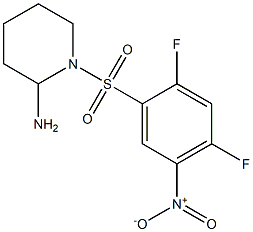 1-[(2,4-difluoro-5-nitrobenzene)sulfonyl]piperidin-2-amine Struktur