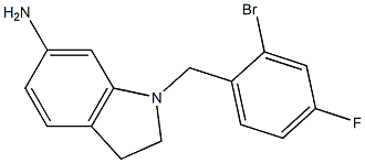 1-[(2-bromo-4-fluorophenyl)methyl]-2,3-dihydro-1H-indol-6-amine Struktur