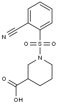 1-[(2-cyanobenzene)sulfonyl]piperidine-3-carboxylic acid Struktur