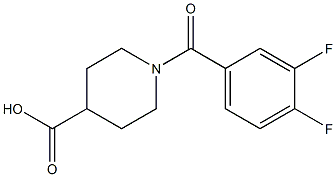 1-[(3,4-difluorophenyl)carbonyl]piperidine-4-carboxylic acid Struktur