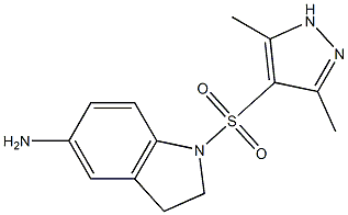 1-[(3,5-dimethyl-1H-pyrazole-4-)sulfonyl]-2,3-dihydro-1H-indol-5-amine Struktur