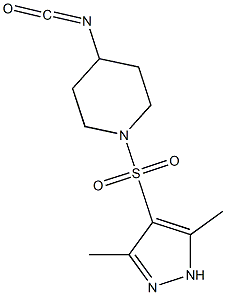 1-[(3,5-dimethyl-1H-pyrazole-4-)sulfonyl]-4-isocyanatopiperidine Struktur