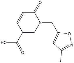 1-[(3-methyl-1,2-oxazol-5-yl)methyl]-6-oxo-1,6-dihydropyridine-3-carboxylic acid Struktur