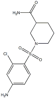 1-[(4-amino-2-chlorobenzene)sulfonyl]piperidine-3-carboxamide Struktur