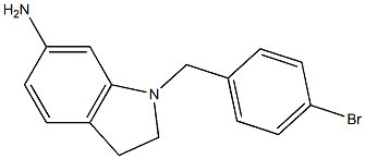 1-[(4-bromophenyl)methyl]-2,3-dihydro-1H-indol-6-amine Struktur