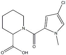 1-[(4-chloro-1-methyl-1H-pyrrol-2-yl)carbonyl]piperidine-2-carboxylic acid Struktur