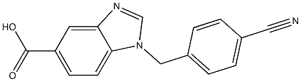 1-[(4-cyanophenyl)methyl]-1H-1,3-benzodiazole-5-carboxylic acid Struktur