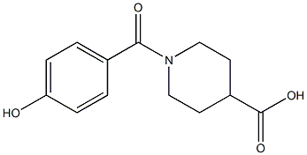 1-[(4-hydroxyphenyl)carbonyl]piperidine-4-carboxylic acid Struktur