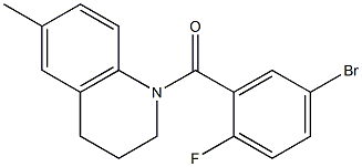 1-[(5-bromo-2-fluorophenyl)carbonyl]-6-methyl-1,2,3,4-tetrahydroquinoline Struktur