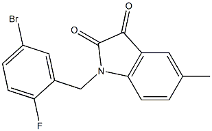 1-[(5-bromo-2-fluorophenyl)methyl]-5-methyl-2,3-dihydro-1H-indole-2,3-dione Struktur