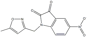 1-[(5-methyl-1,2-oxazol-3-yl)methyl]-5-nitro-2,3-dihydro-1H-indole-2,3-dione Struktur