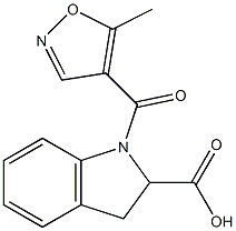 1-[(5-methyl-1,2-oxazol-4-yl)carbonyl]-2,3-dihydro-1H-indole-2-carboxylic acid Struktur