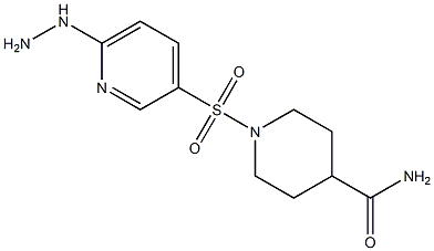 1-[(6-hydrazinylpyridine-3-)sulfonyl]piperidine-4-carboxamide Struktur