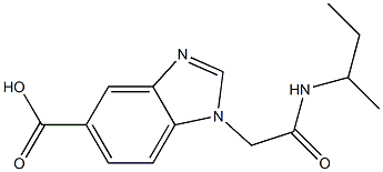 1-[(butan-2-ylcarbamoyl)methyl]-1H-1,3-benzodiazole-5-carboxylic acid Struktur