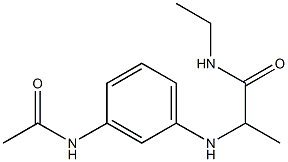 2-[(3-acetamidophenyl)amino]-N-ethylpropanamide Struktur