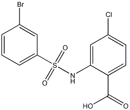 2-[(3-bromobenzene)sulfonamido]-4-chlorobenzoic acid Struktur