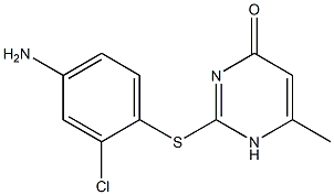 2-[(4-amino-2-chlorophenyl)sulfanyl]-6-methyl-1,4-dihydropyrimidin-4-one Struktur