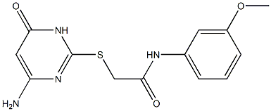 2-[(4-amino-6-oxo-1,6-dihydropyrimidin-2-yl)sulfanyl]-N-(3-methoxyphenyl)acetamide Struktur