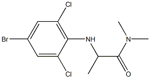 2-[(4-bromo-2,6-dichlorophenyl)amino]-N,N-dimethylpropanamide Struktur