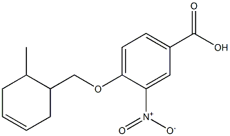 4-[(6-methylcyclohex-3-en-1-yl)methoxy]-3-nitrobenzoic acid Struktur