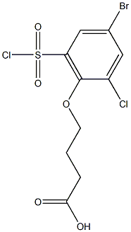 4-[4-bromo-2-chloro-6-(chlorosulfonyl)phenoxy]butanoic acid Struktur