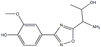 4-[5-(1-amino-2-hydroxypropyl)-1,2,4-oxadiazol-3-yl]-2-methoxyphenol Struktur