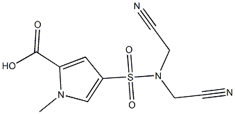 4-[bis(cyanomethyl)sulfamoyl]-1-methyl-1H-pyrrole-2-carboxylic acid Struktur