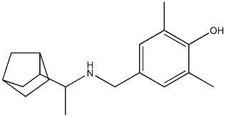 4-{[(1-{bicyclo[2.2.1]heptan-2-yl}ethyl)amino]methyl}-2,6-dimethylphenol Struktur