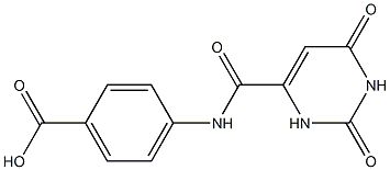 4-{[(2,6-dioxo-1,2,3,6-tetrahydropyrimidin-4-yl)carbonyl]amino}benzoic acid Struktur