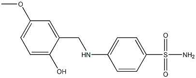 4-{[(2-hydroxy-5-methoxyphenyl)methyl]amino}benzene-1-sulfonamide Struktur